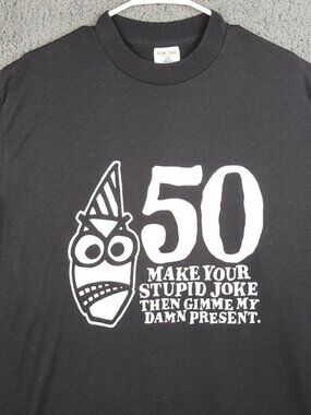 Men's Vintage Single Stitch Shirt Size Large 50th Birthday Funny Humor Graphic